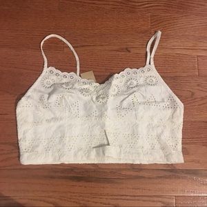 NWT American Eagle Crop Top Cream Lace